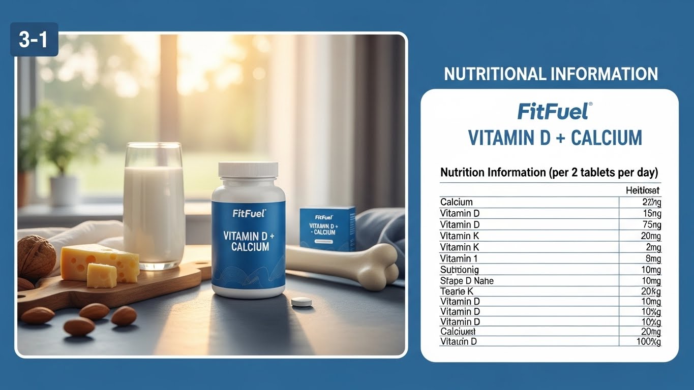 FitFuel ビタミンD + カルシウム の栄養成分表